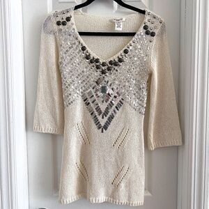 Beautiful sparkly white/off white sweater tunic
